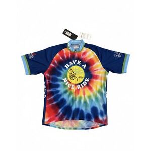 NWT Louis Garneau Cycling/Biking Jersey Sz XL Have A Nice Say Tie-Dye Hippie Tor